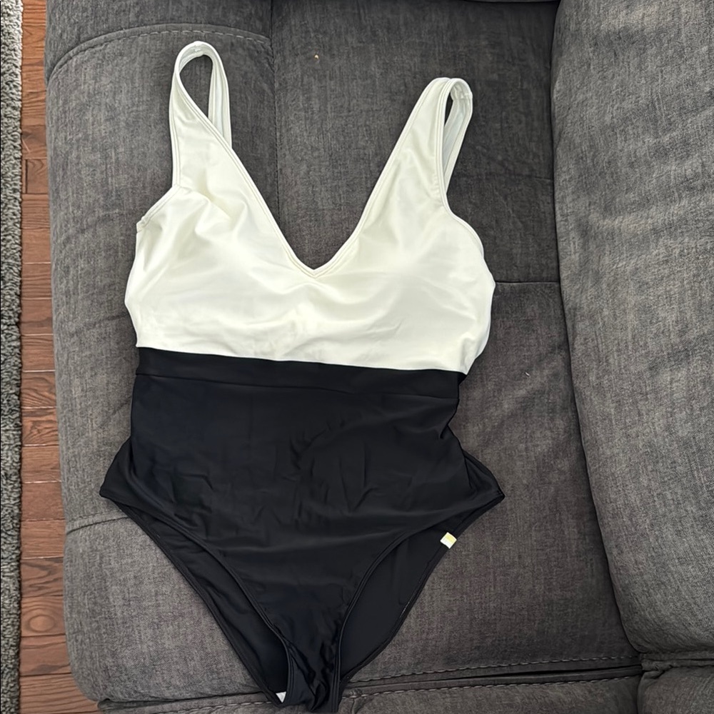 Summersalt Black and White  Backflip Color Block Swimsuit